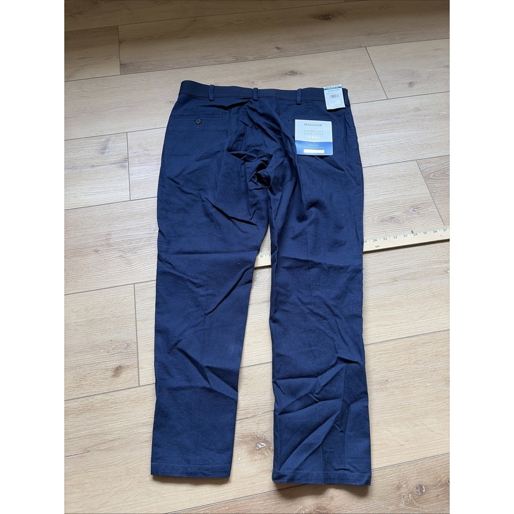 Haggar Straight Fit Comfort Luxe Pant Linen Blend Active Flex Waistband Sz 40x30 - Picture 8 of 9